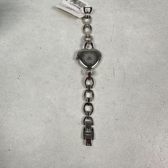 JLO Watch Womens 33mm Heart Pink MOP Dial Pave Bezel Silver Tone New Battery - Picture 6 of 8